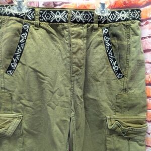 Free people olive green cargo pants size 4